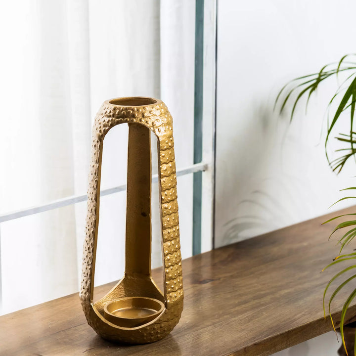 Golden Pillar Candle Holder(small)