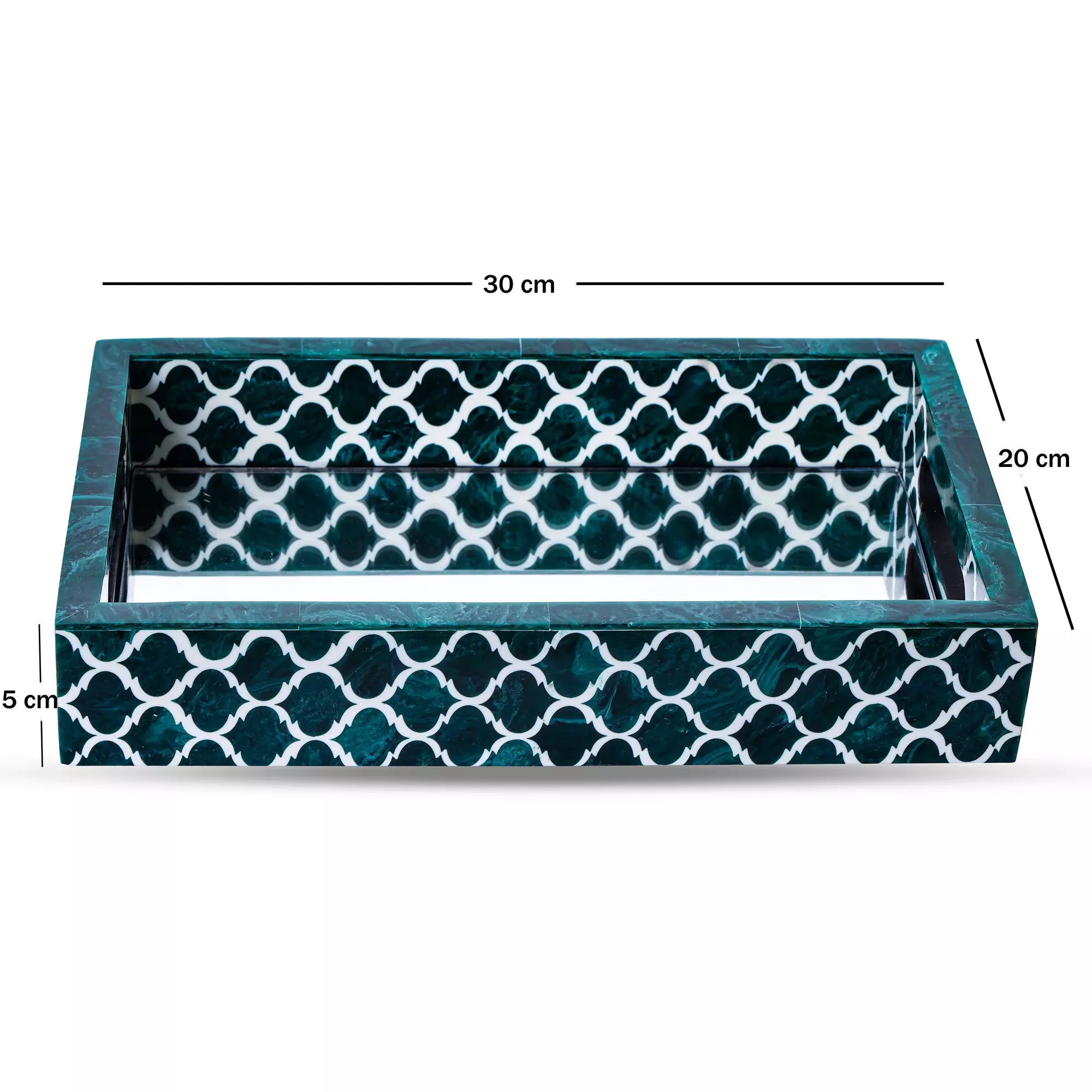 Emerald Lattice Decorative Tray