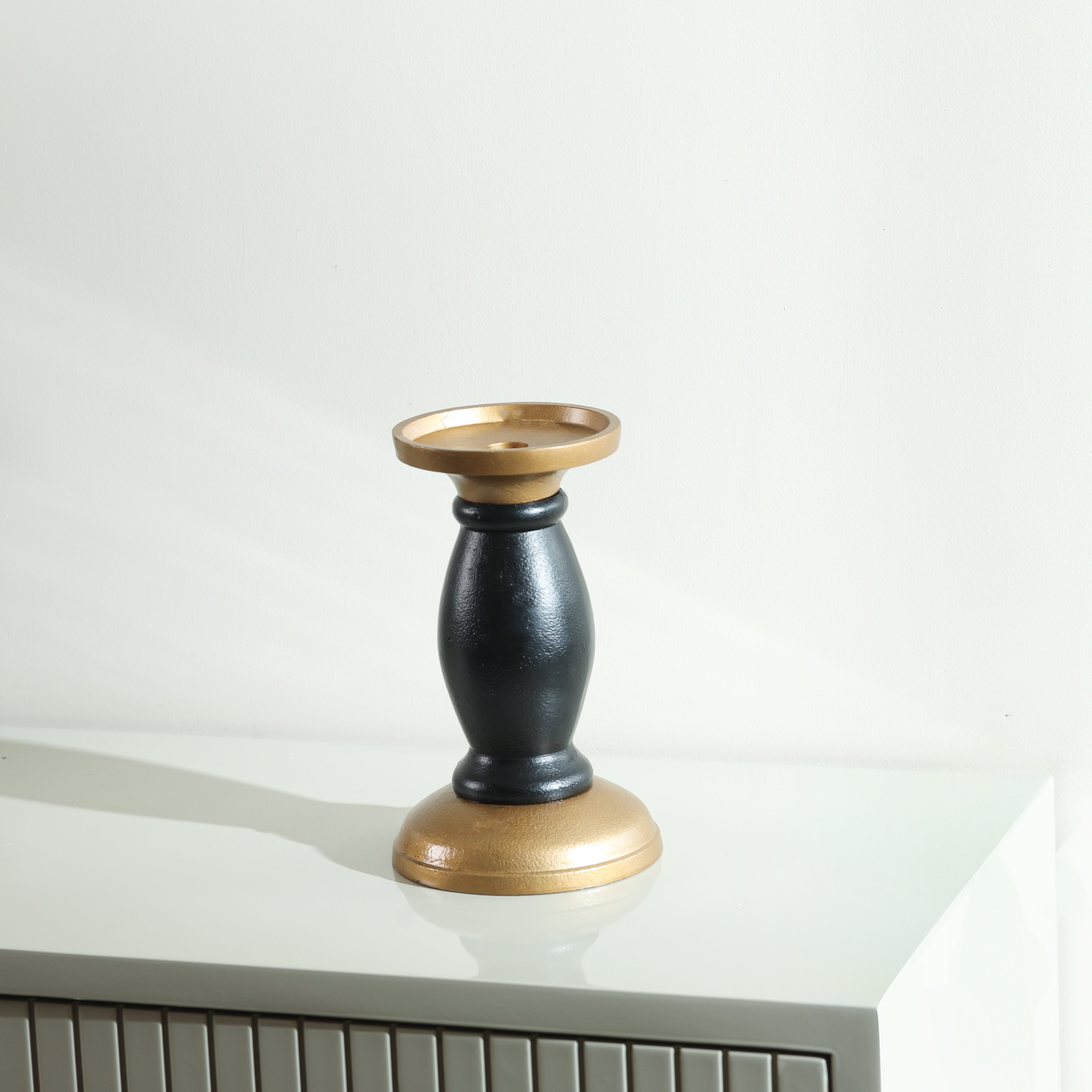 Classic Two-Tone Pillar Candle Stand
