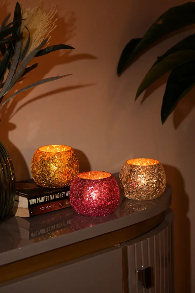 Luminous Glitter Votive - Silver