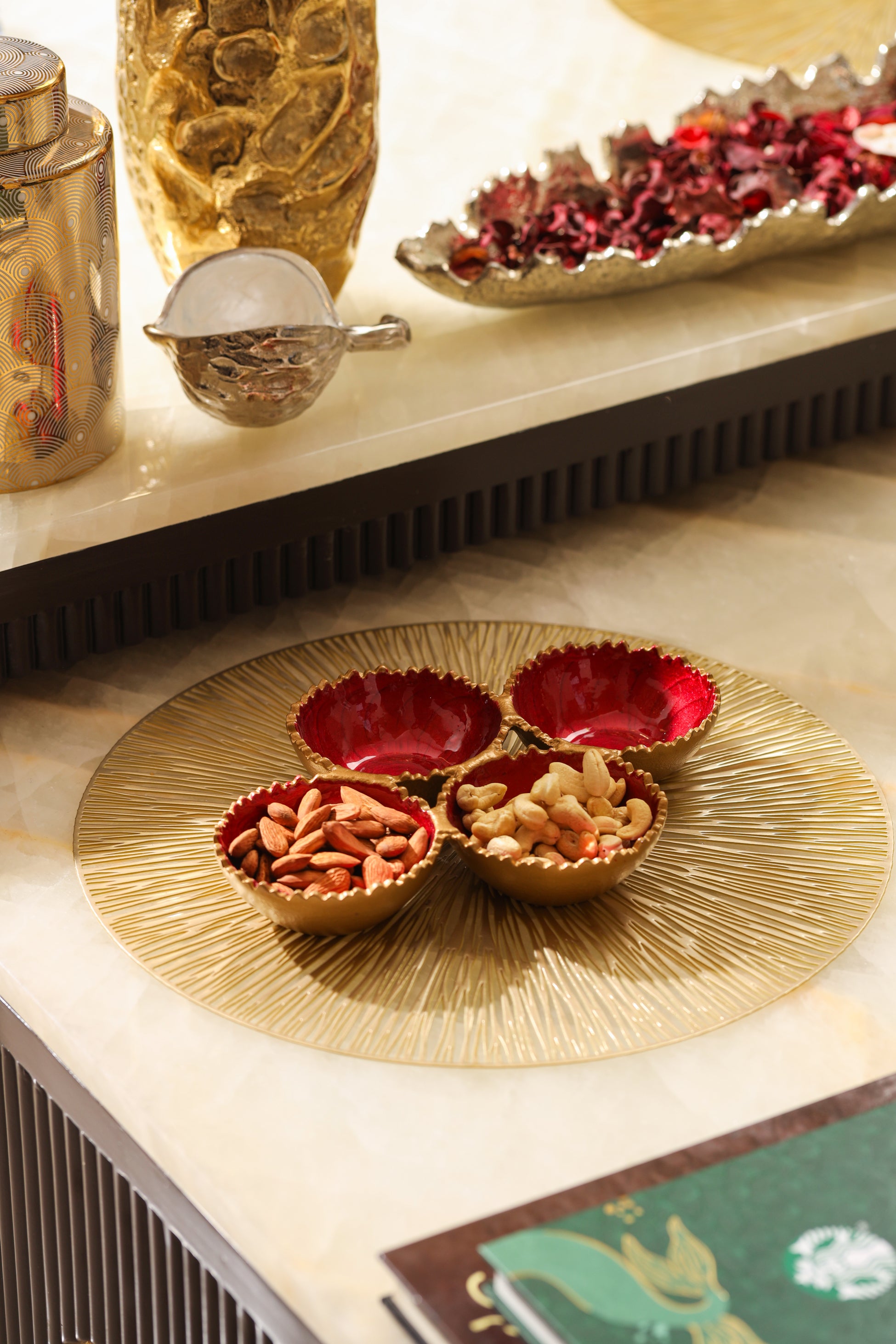 Radiant Red Ripple Bowls