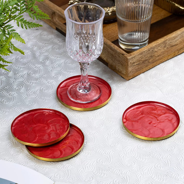 Rosy Whirl Coasters