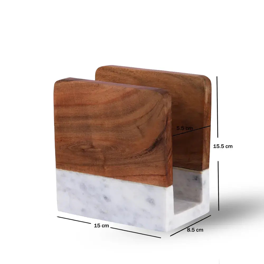 Wood & Stone Napkin Holder