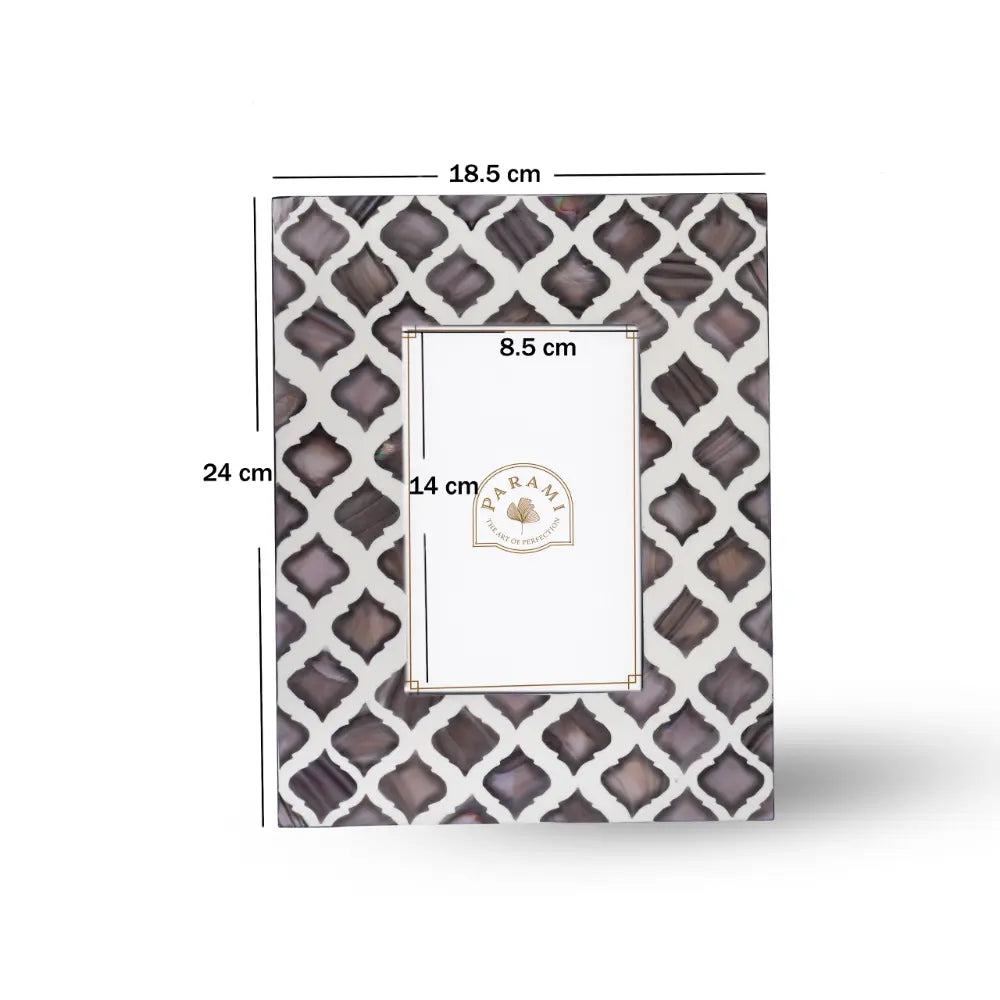 Geometric Elegance Photo Frame-Grey