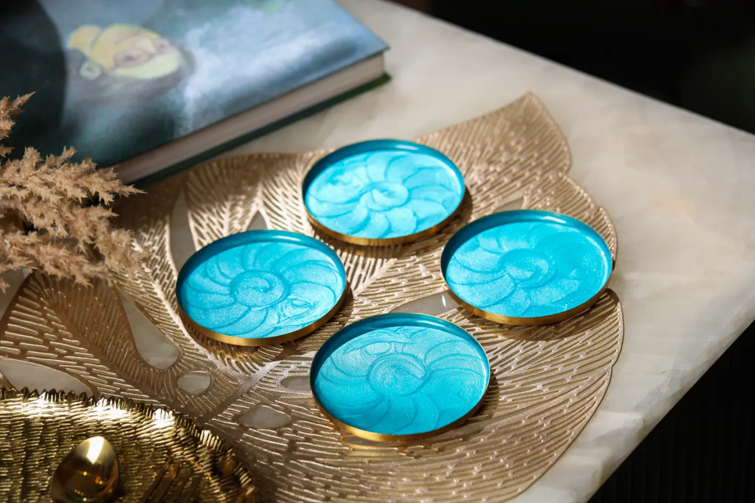 Blue Ripple Coasters