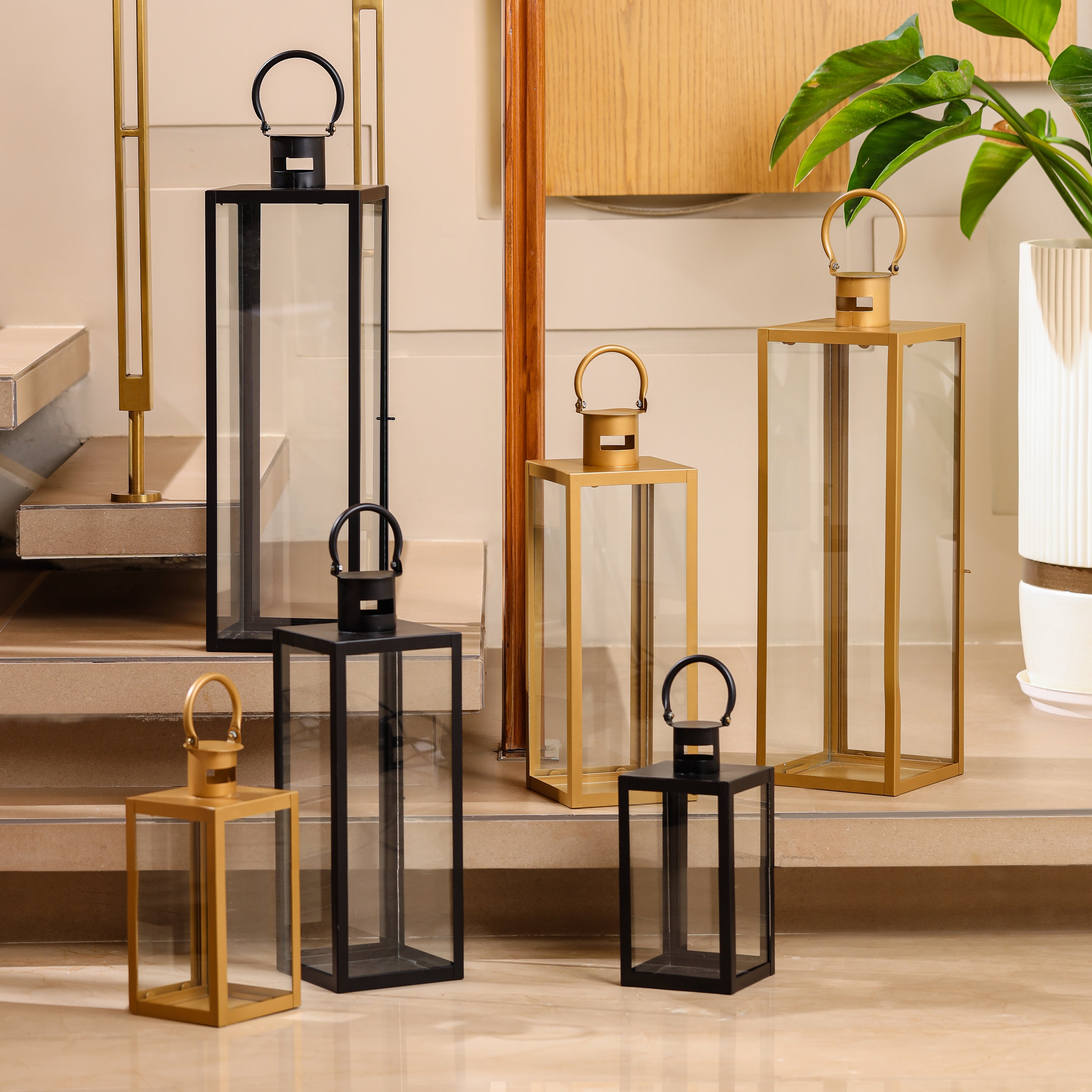 Garden Glow Lantern Black Large