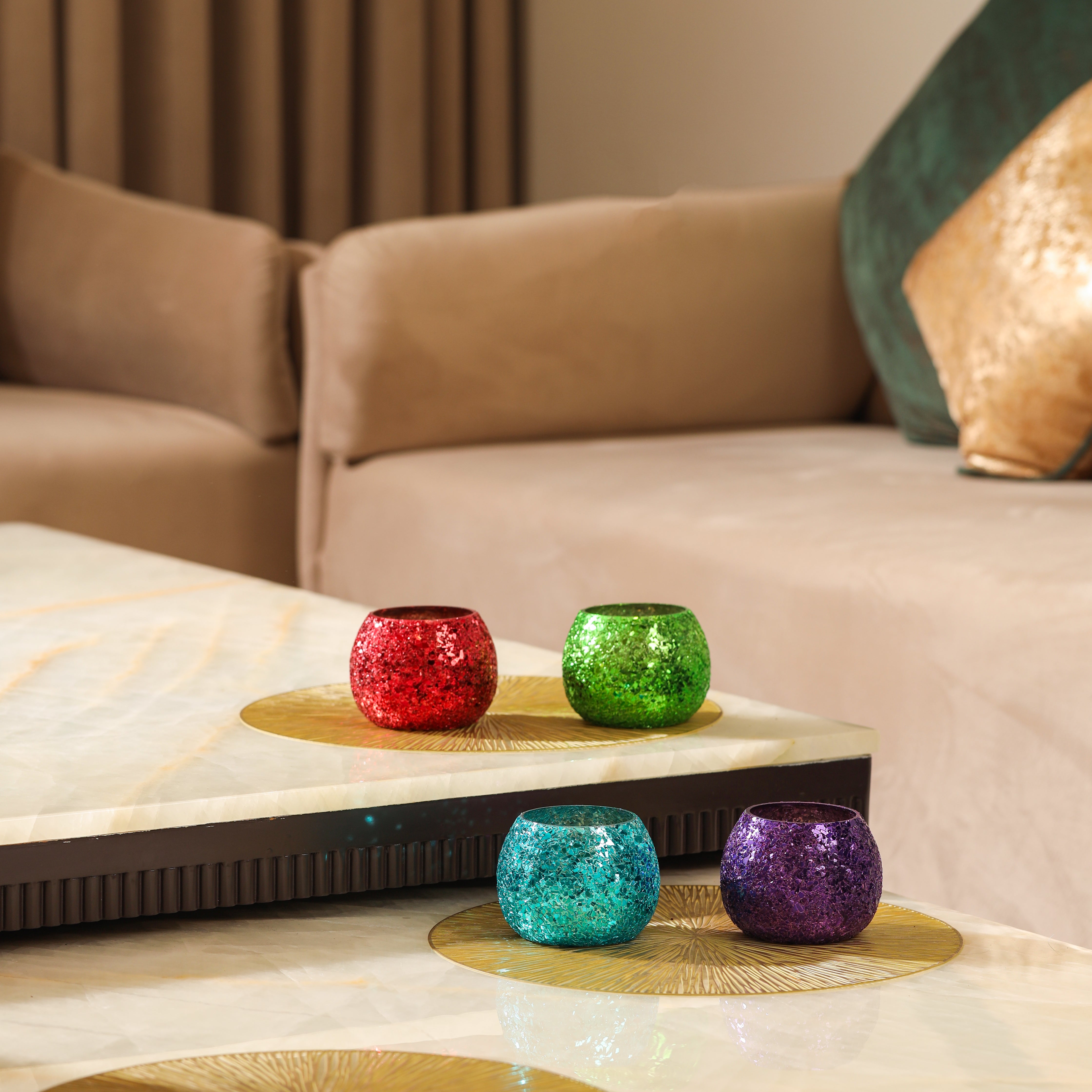 Luminous Glitter Votive-Red