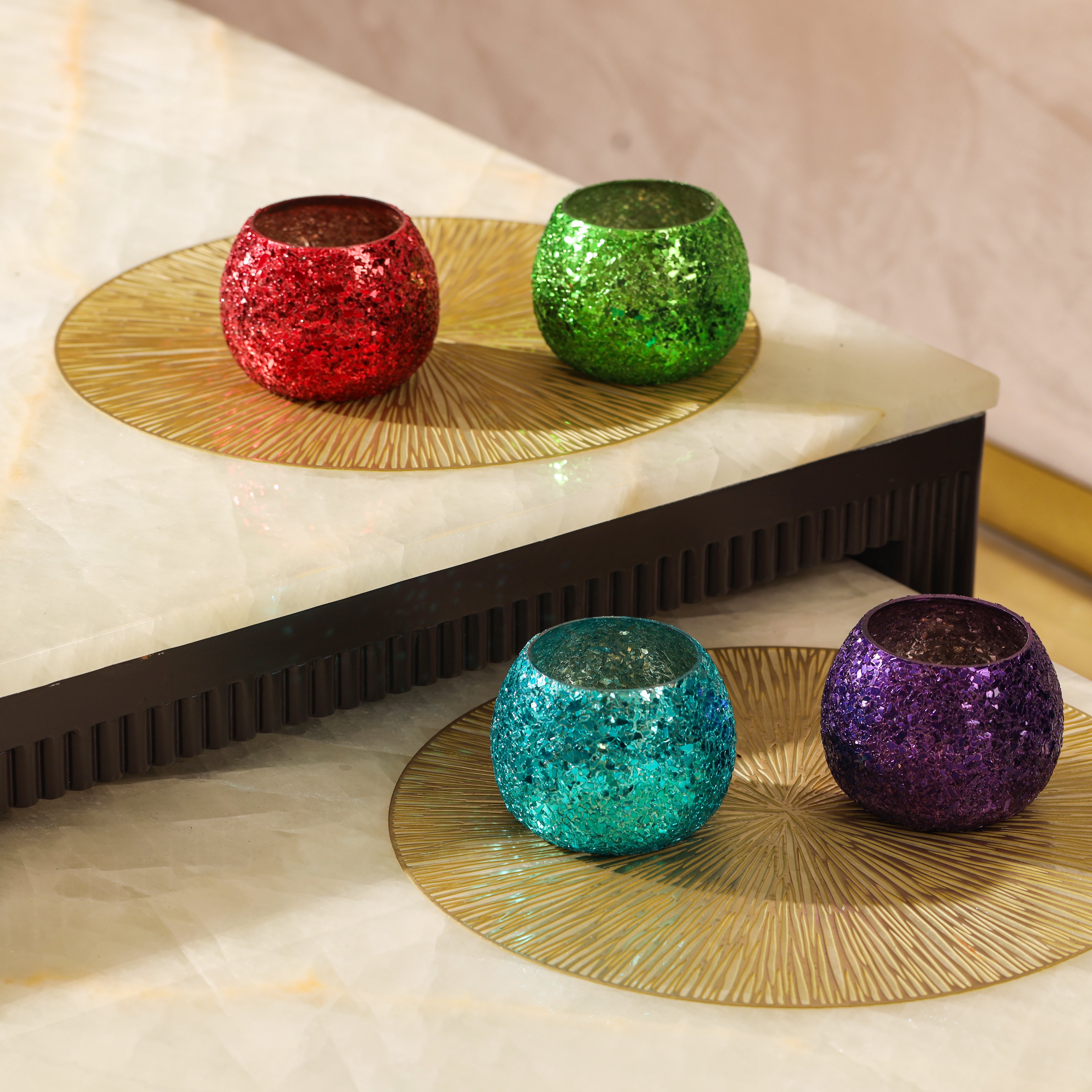 Luminous Glitter Votive-Purple