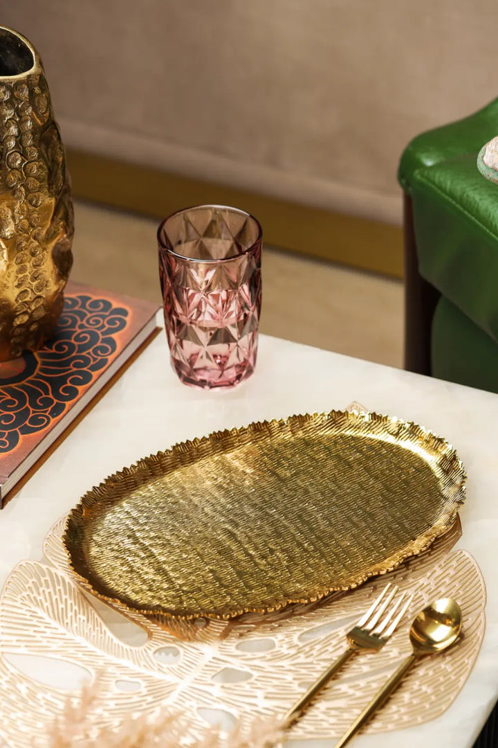 Golden Glow Textured Tray