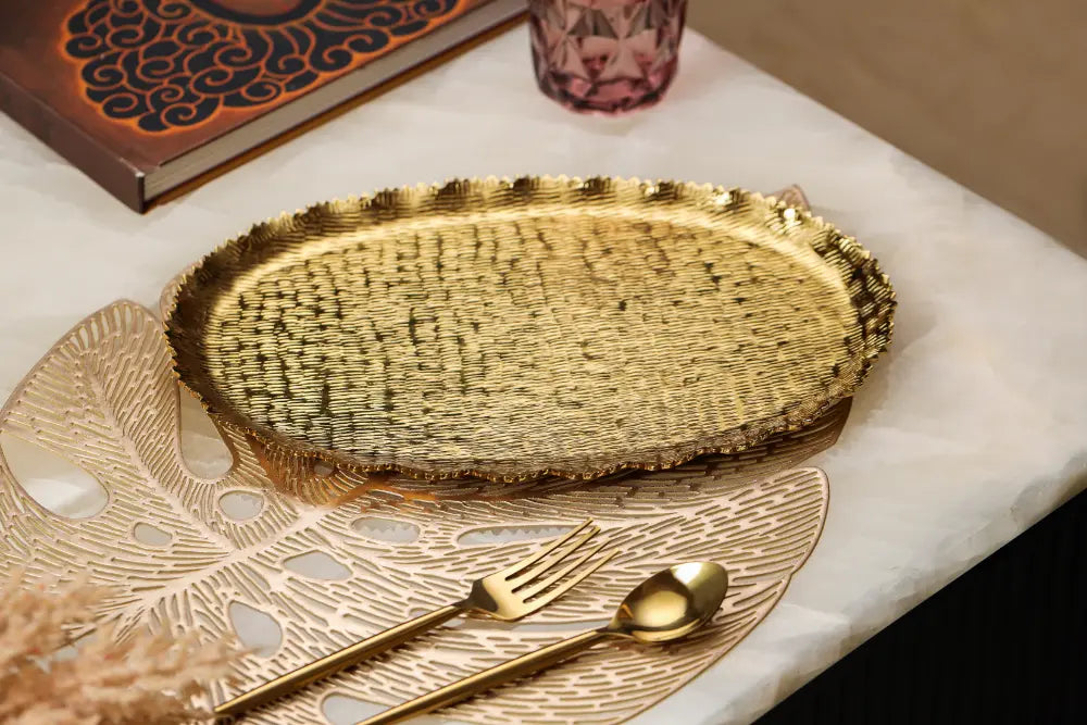 Golden Glow Textured Tray