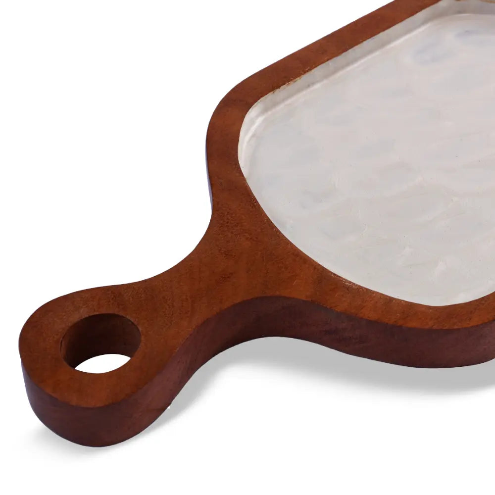 Ivory Ripple Wooden Tray