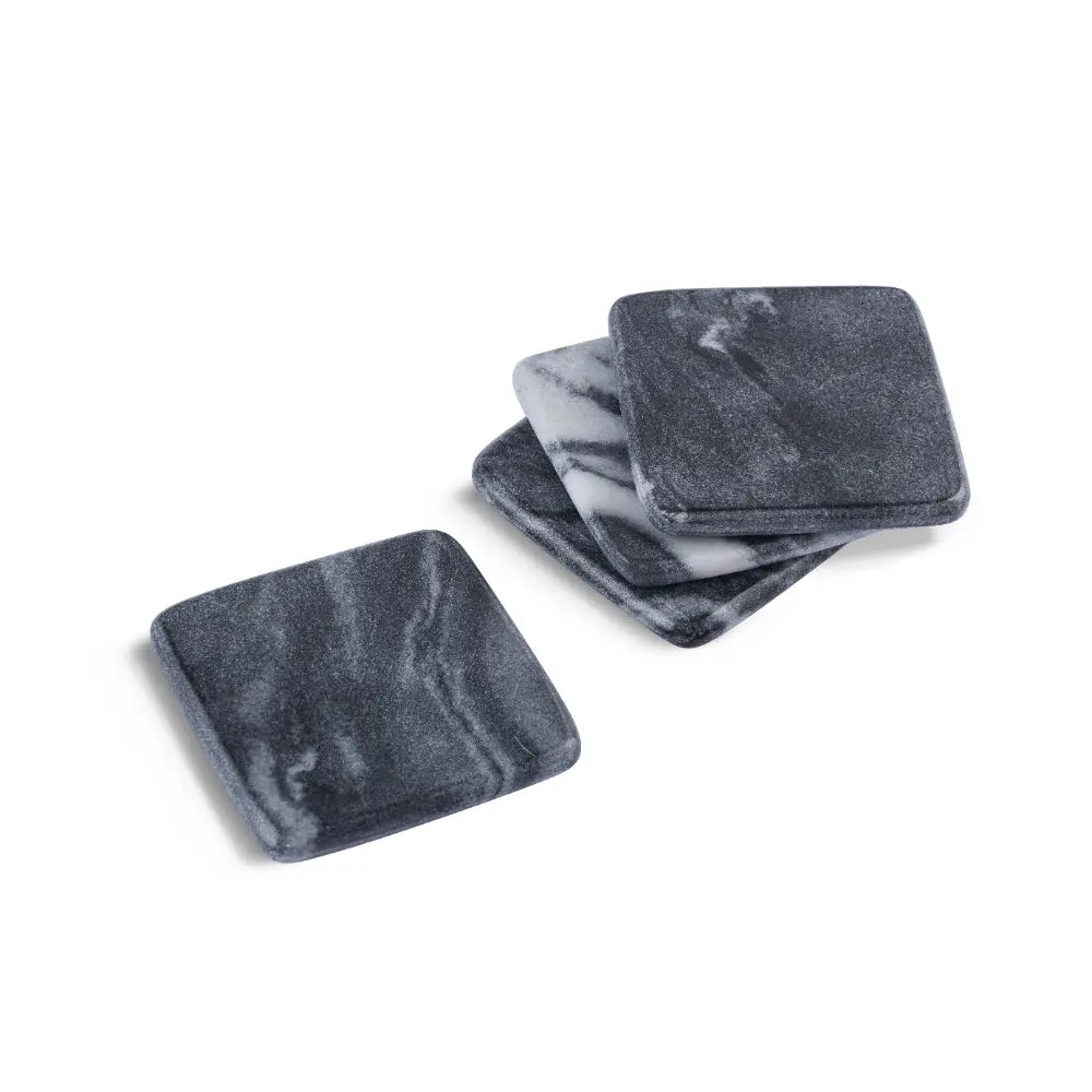 Rounded Grey Marble Coasters