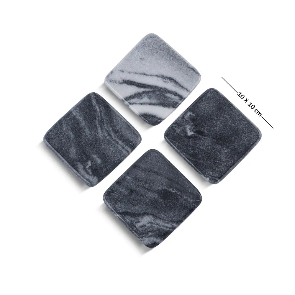 Rounded Grey Marble Coasters