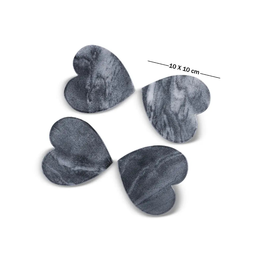 Grey Heartstone Coasters