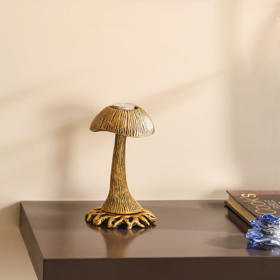 Rustic Mushroom Sculpture-Tealight Holder