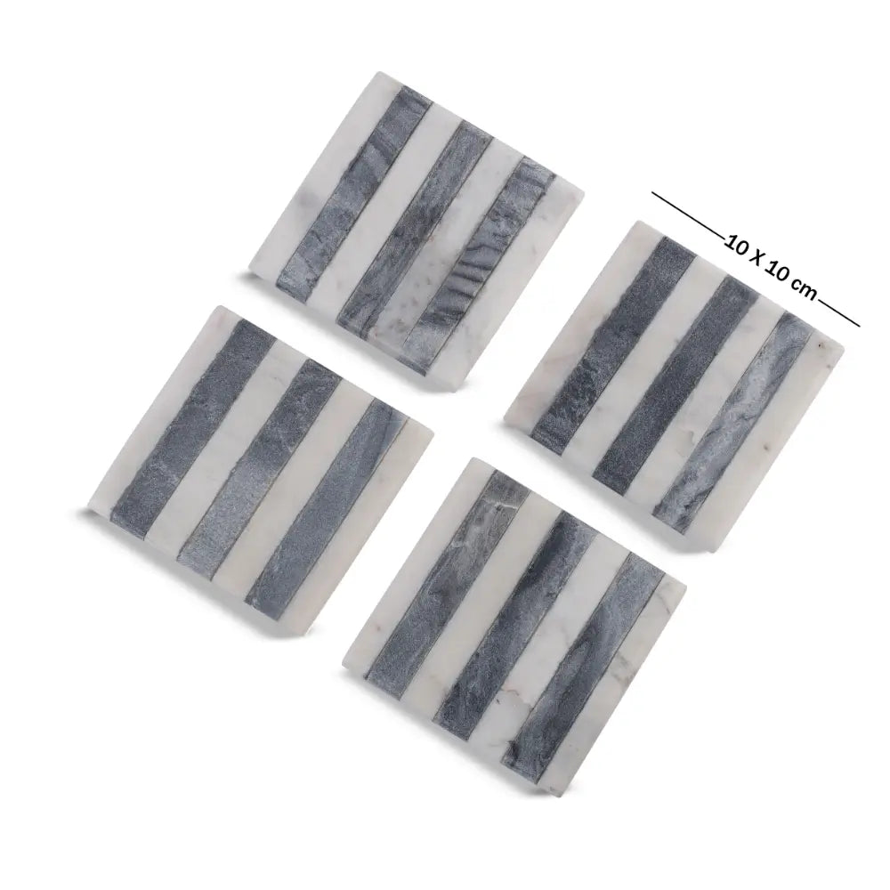 Elegant Stripes Marble Coasters