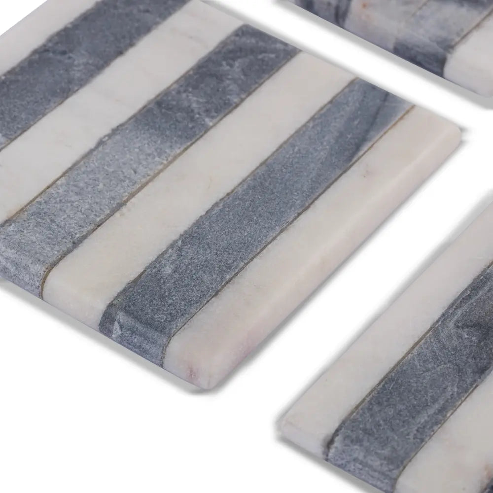 Elegant Stripes Marble Coasters