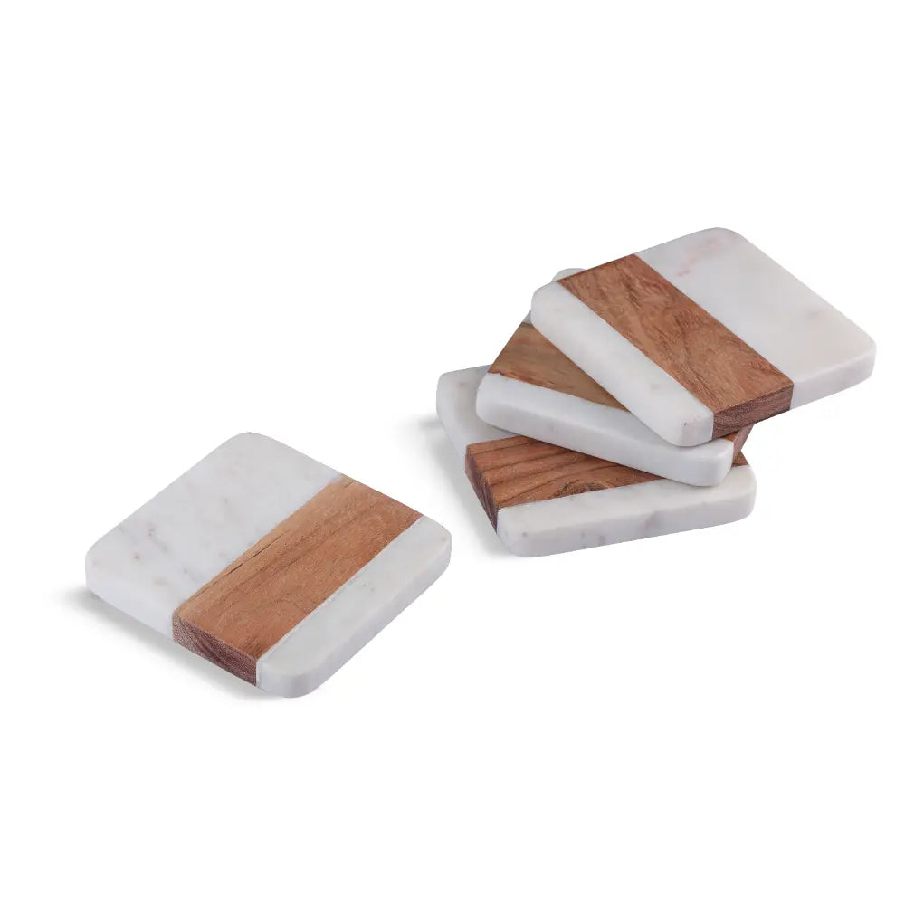 Wood Marble Square Coasters