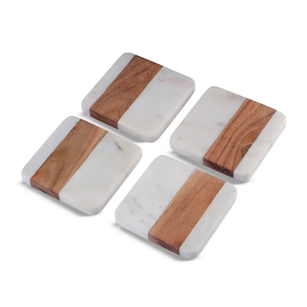 Wood Marble Square Coasters
