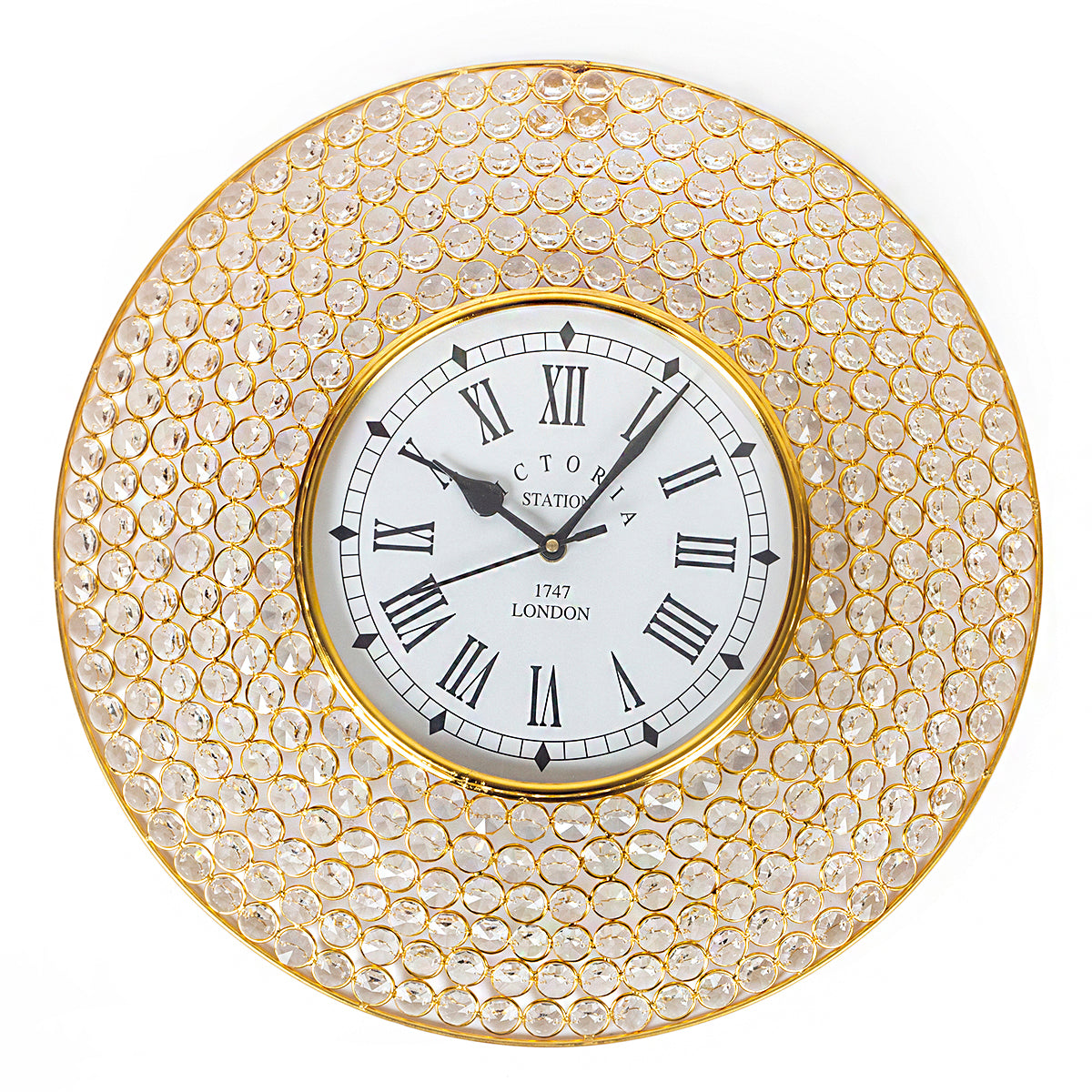 Regal Crystal Wall Clock – Gold Halo (Small)