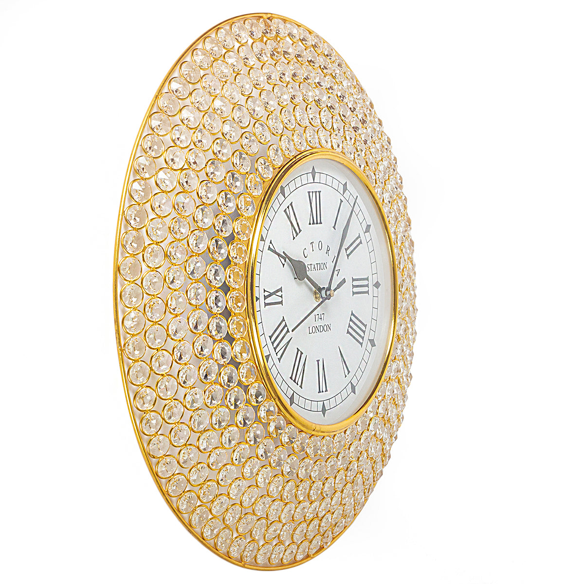 Regal Crystal Wall Clock – Gold Halo (Small)