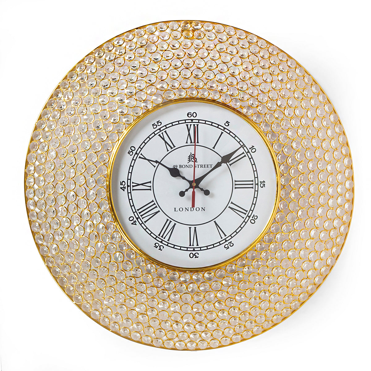 Regal Crystal Wall Clock – Gold Halo (Large)