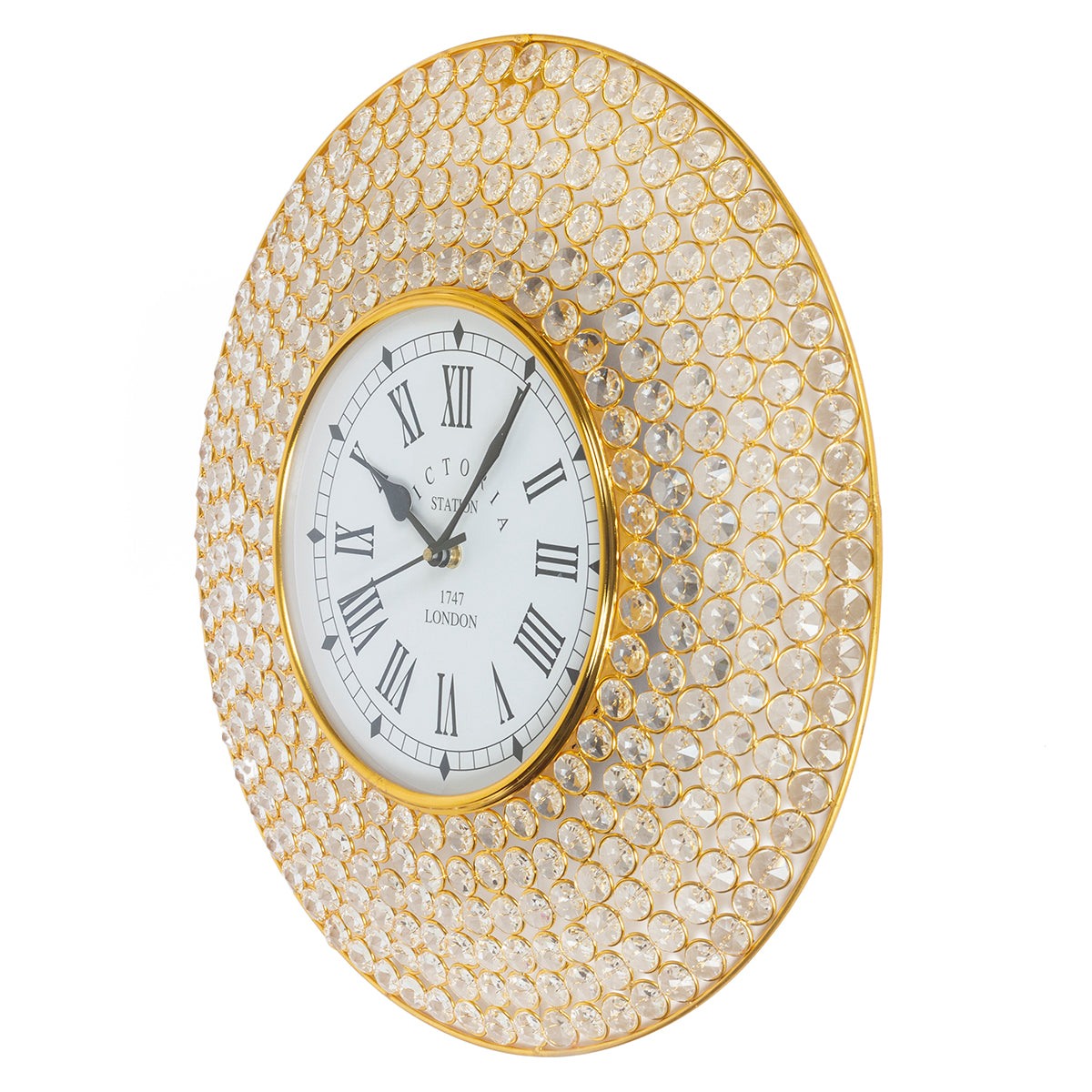 Regal Crystal Wall Clock – Gold Halo (Small)