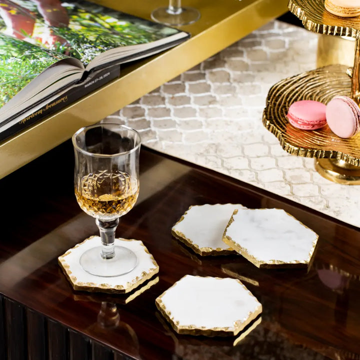 Luxe Marble Hexagon Coasters