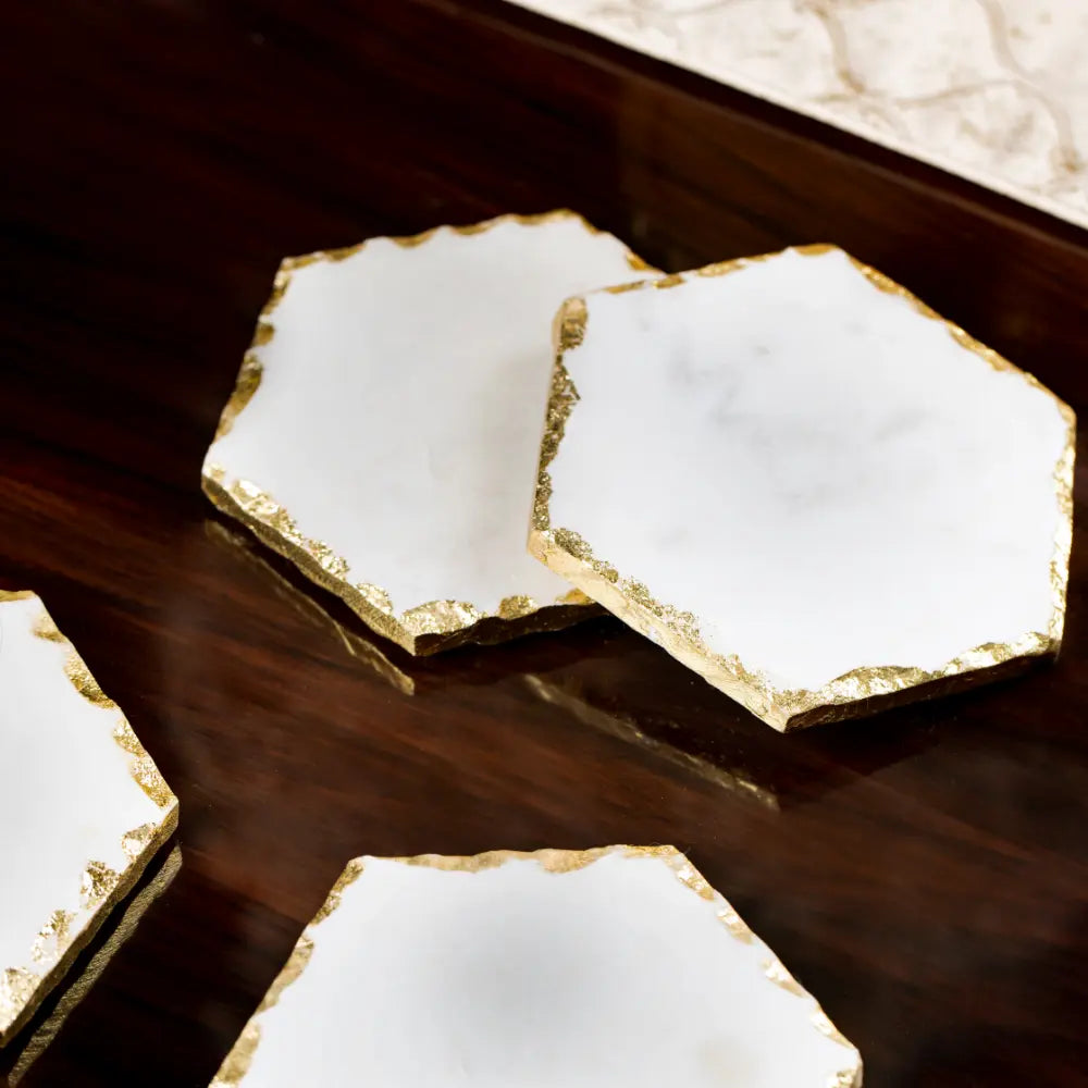 Luxe Marble Hexagon Coasters