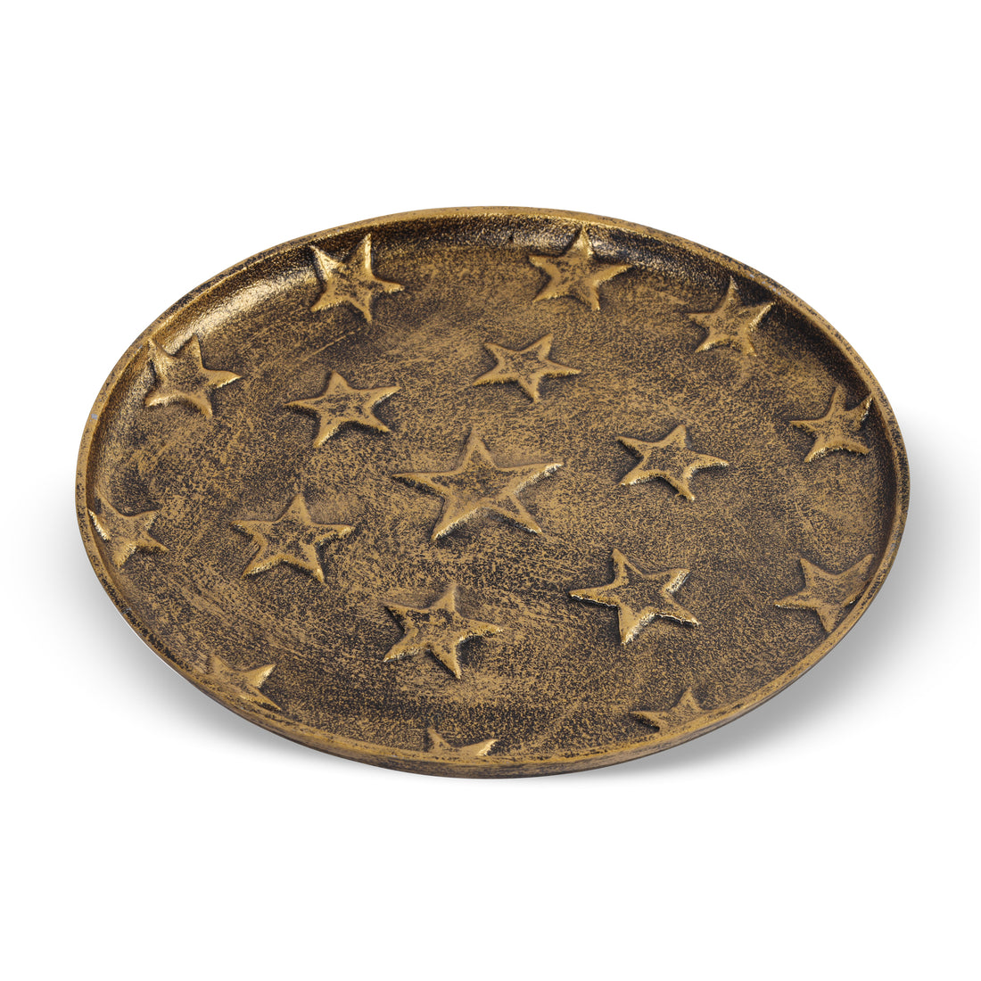 Antique Star Embossed Decorative Tray - Large