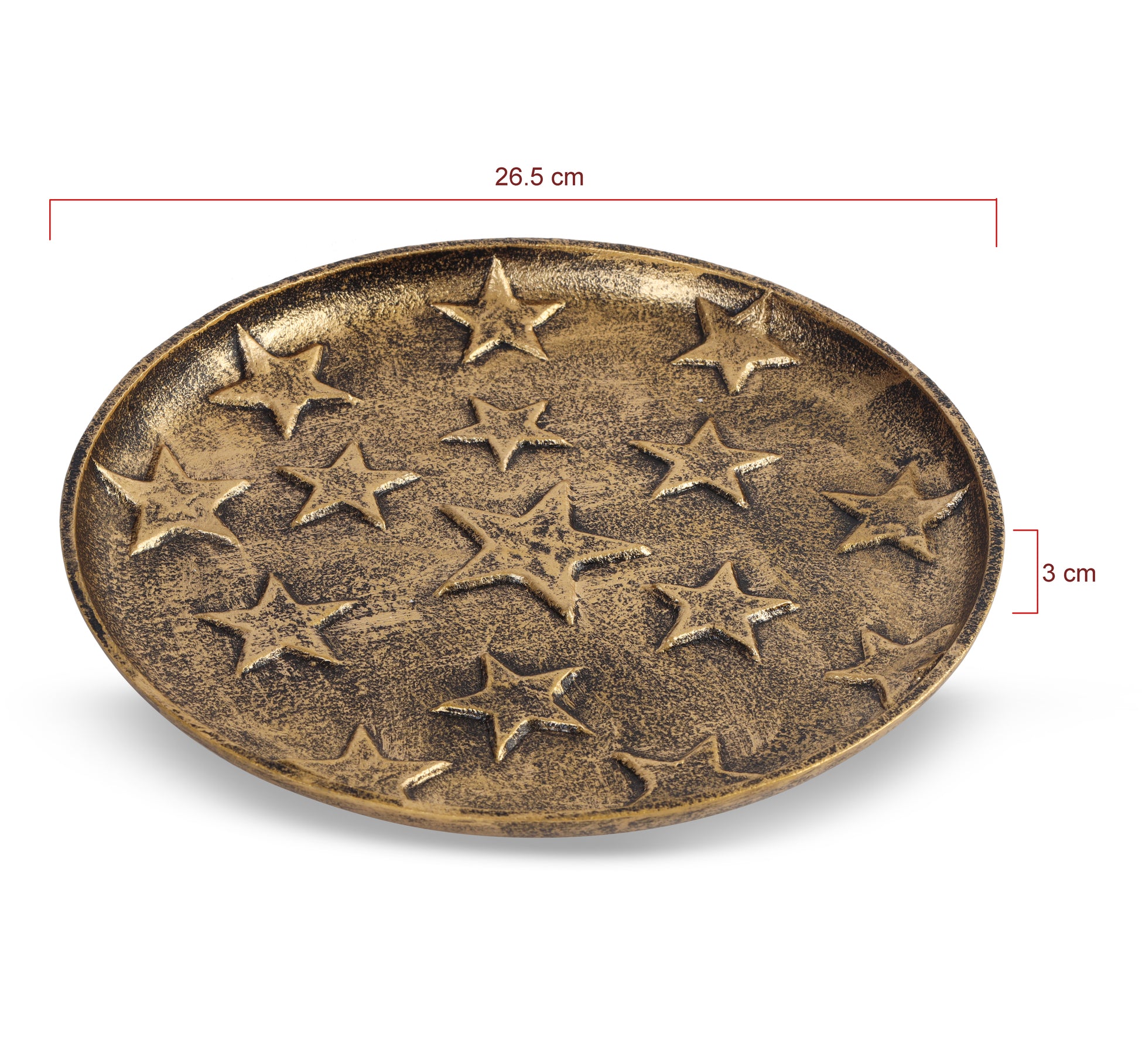 Antique Star Embossed Decorative Tray - Small