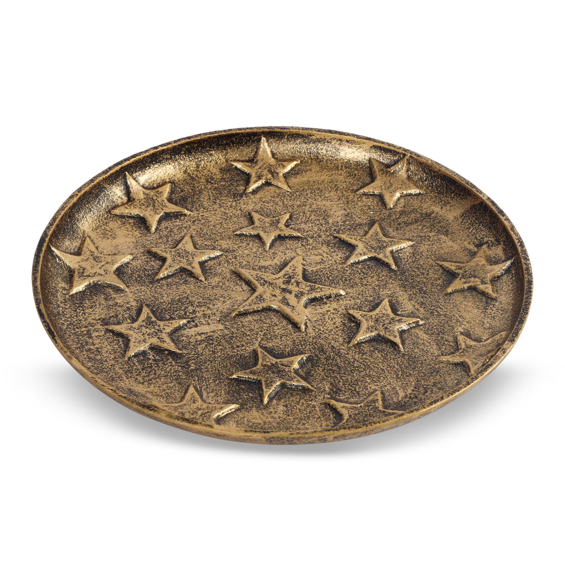 Antique Star Embossed Decorative Tray - Small