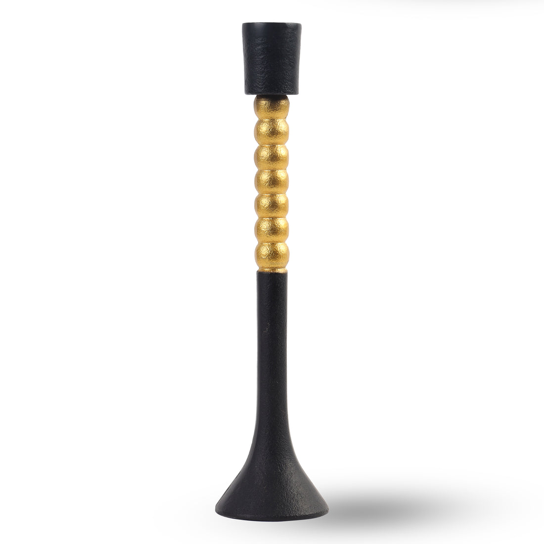 Black & Gold Elegant Candle Holder Set (Set of 3)