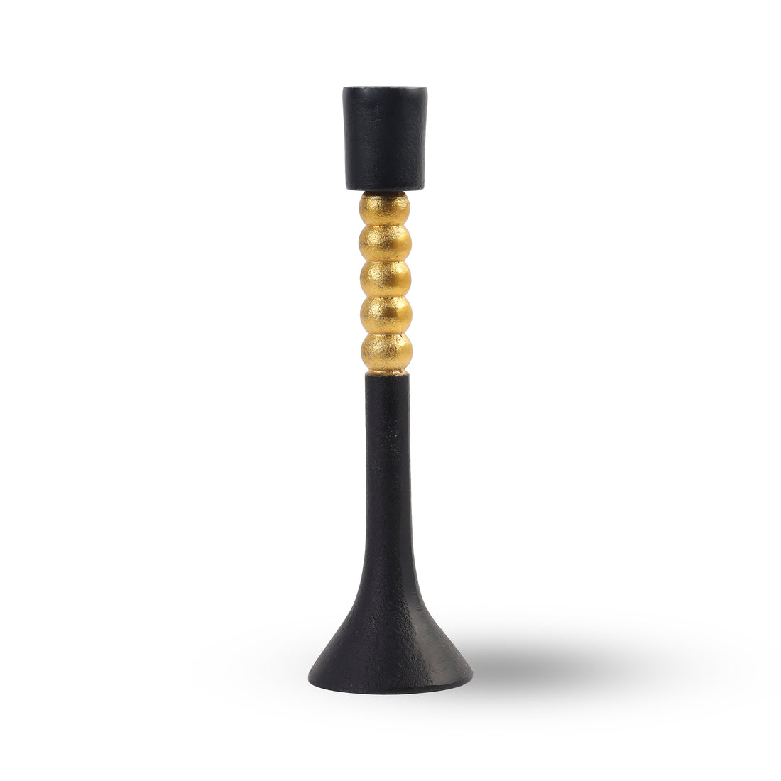 Black & Gold Elegant Candle Holder Set (Set of 3)