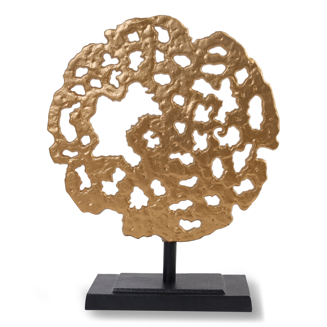 Gold Abstract Coral Decor on Stand