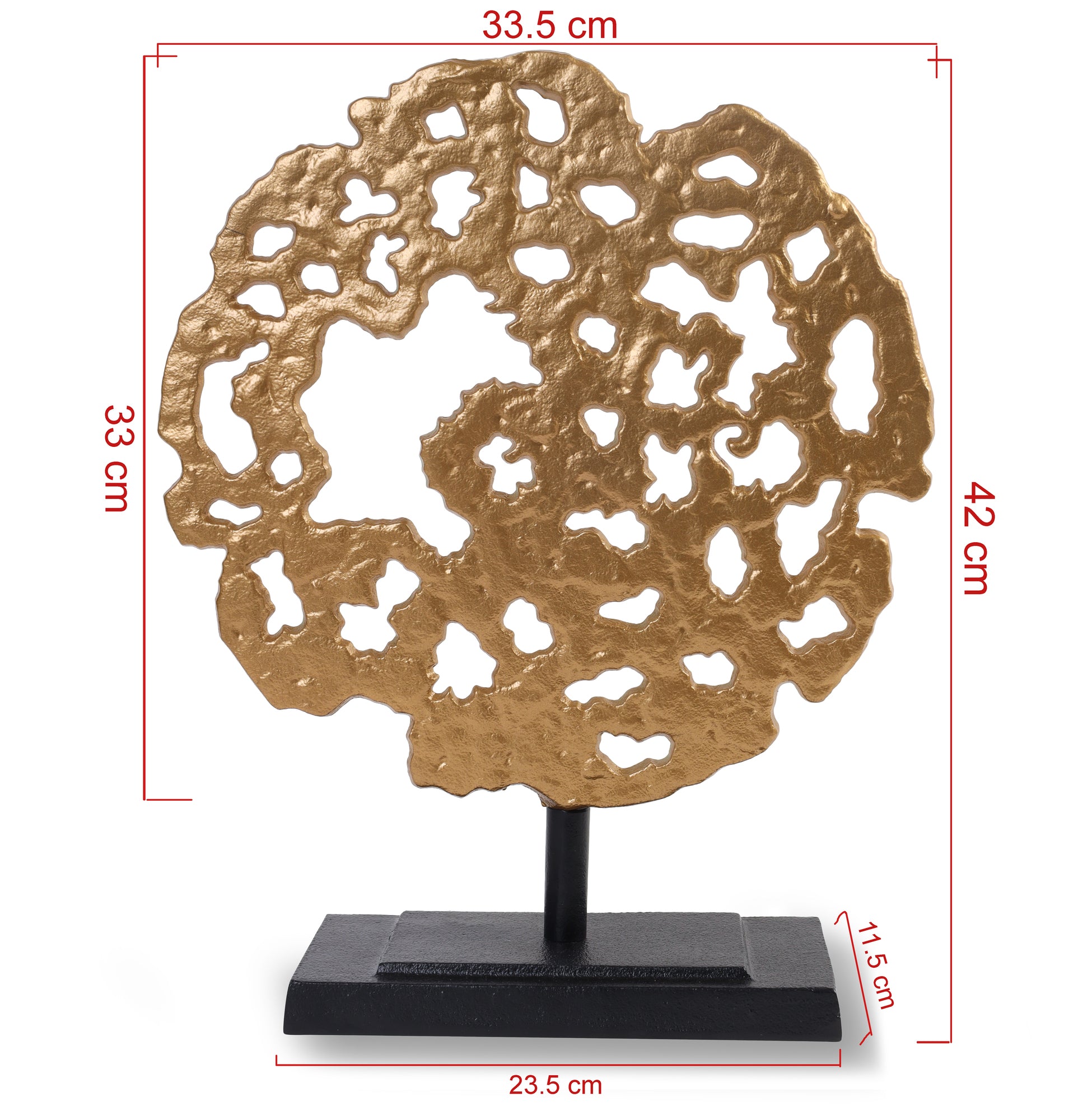 Gold Abstract Coral Decor on Stand