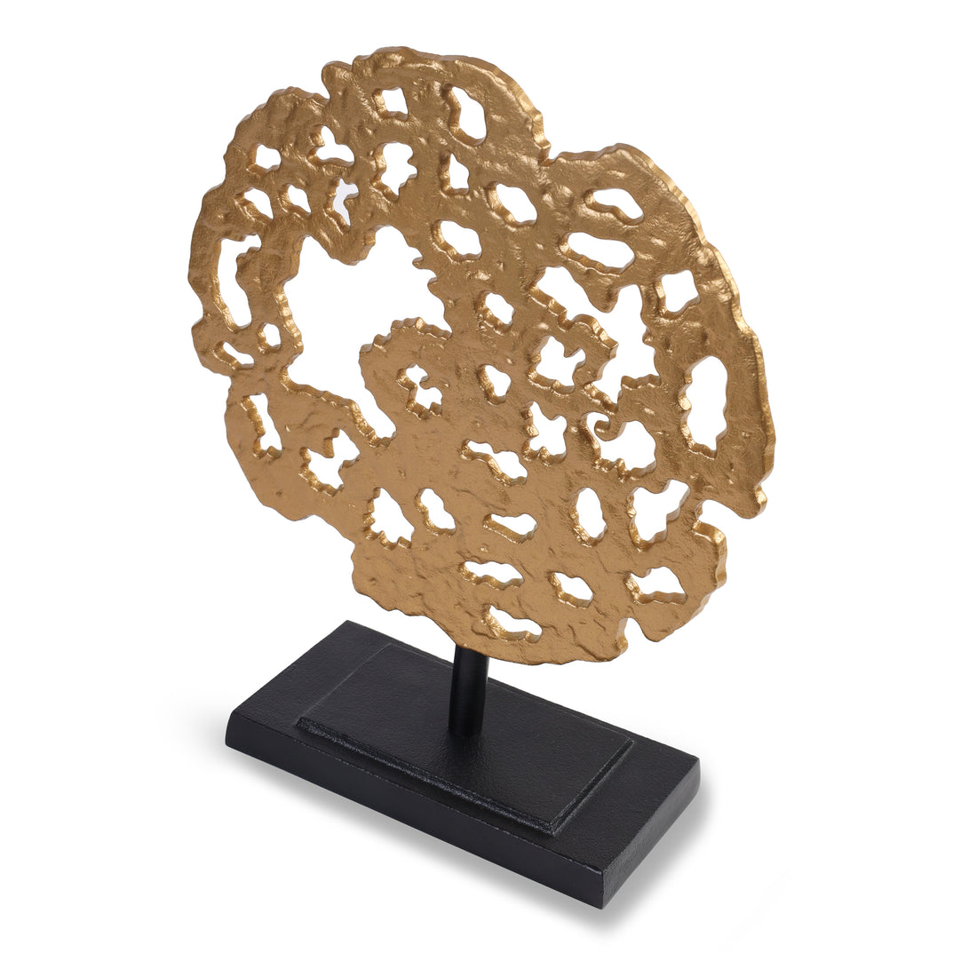 Gold Abstract Coral Decor on Stand