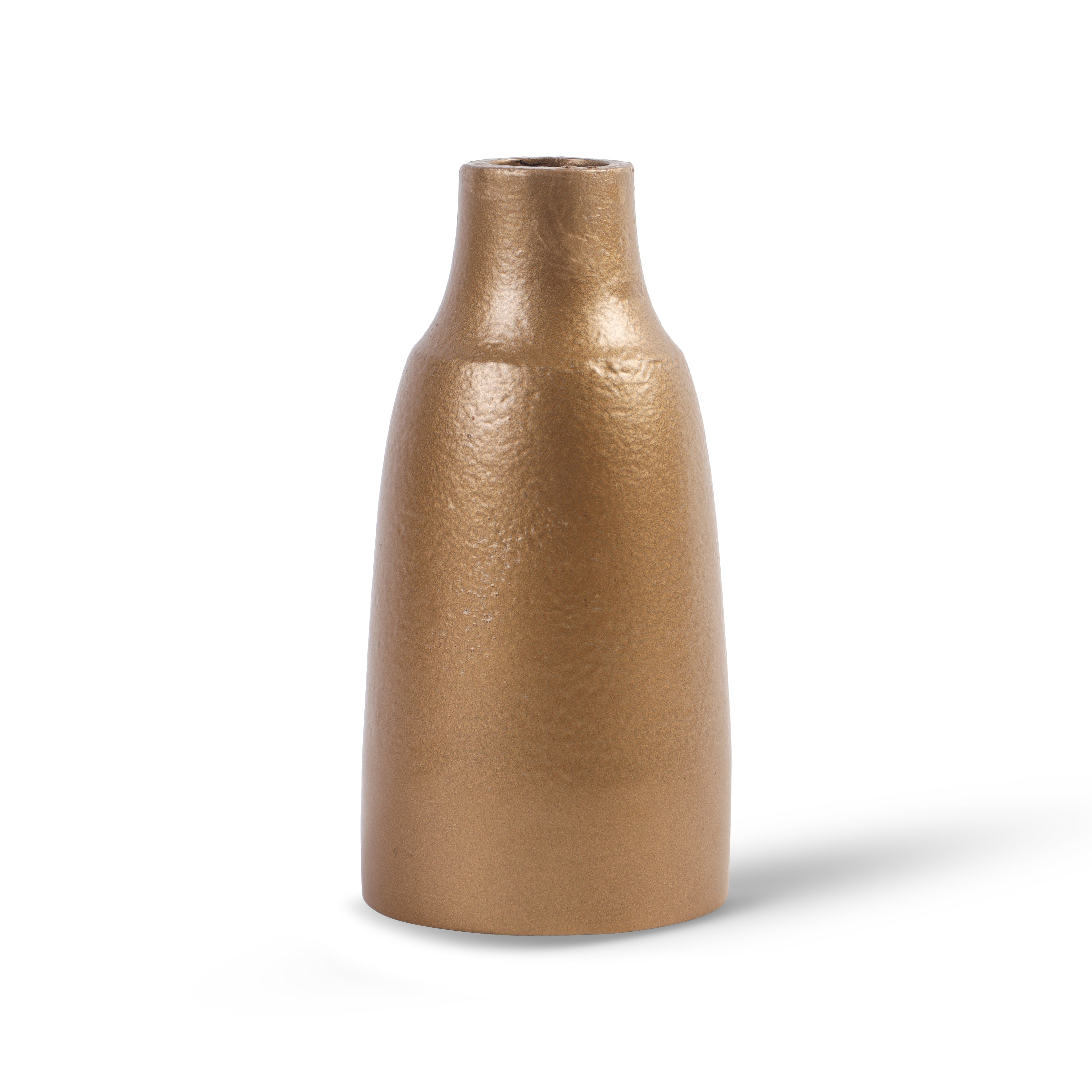 Matte Gold Decorative Vase Duo