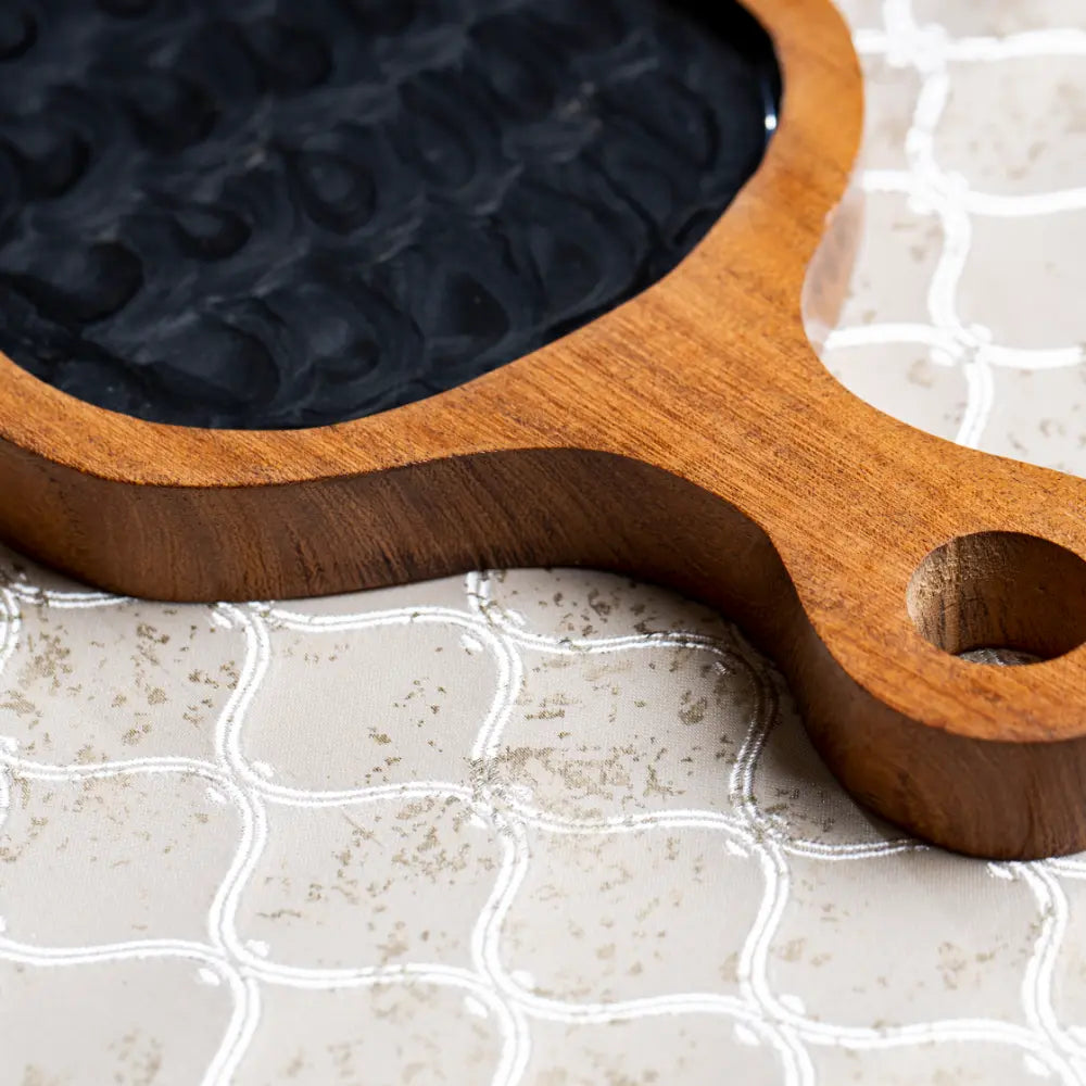 Ebony Ripple Wooden Tray