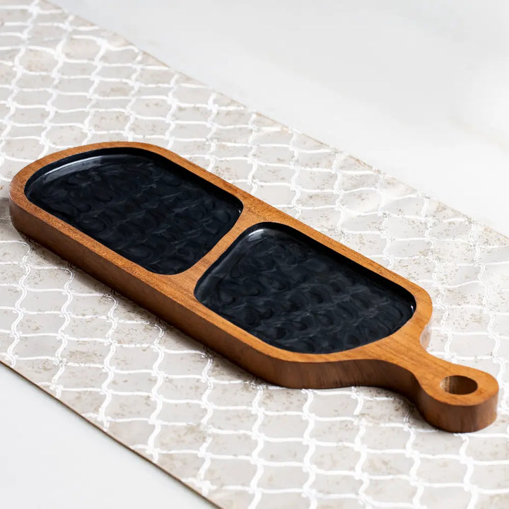 Ebony Ripple Wooden Tray