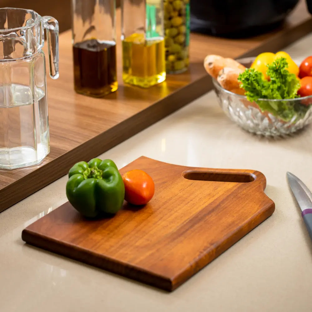 Timber Handle Square Chopping Board