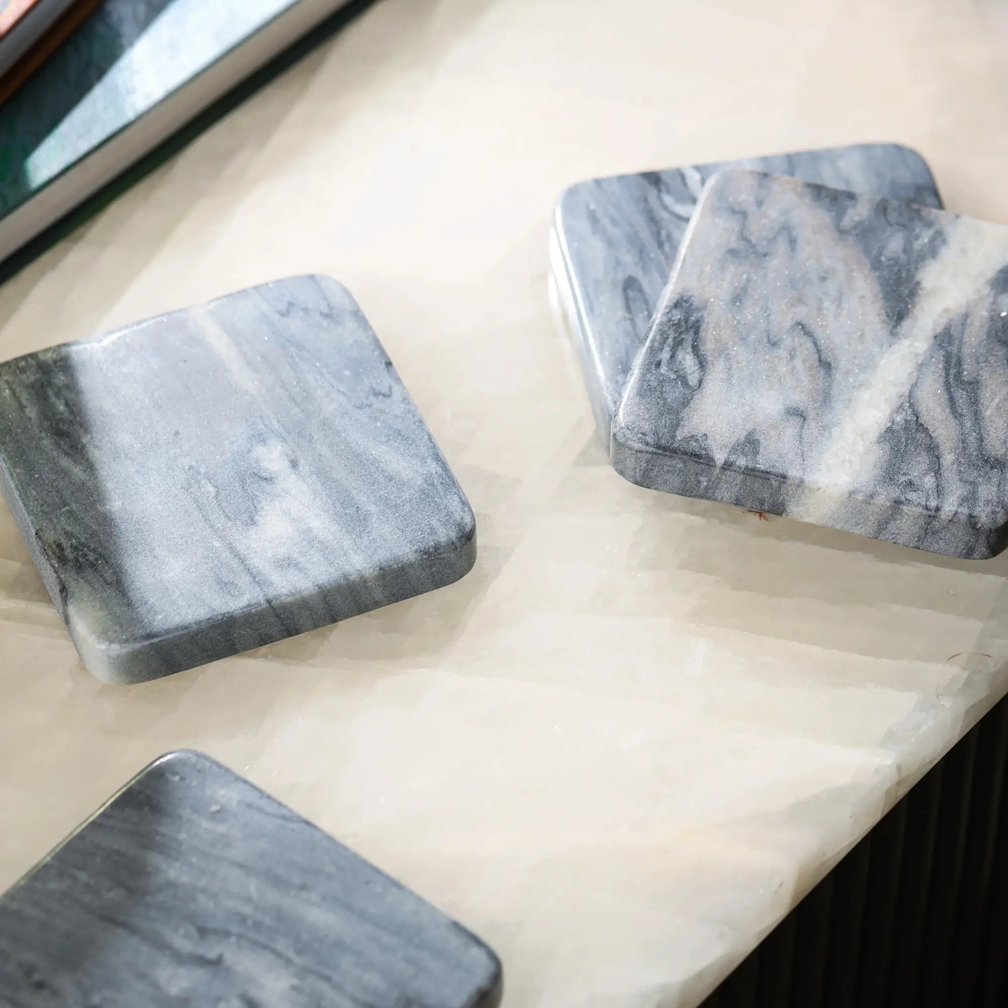 Grey Marble Square Coasters