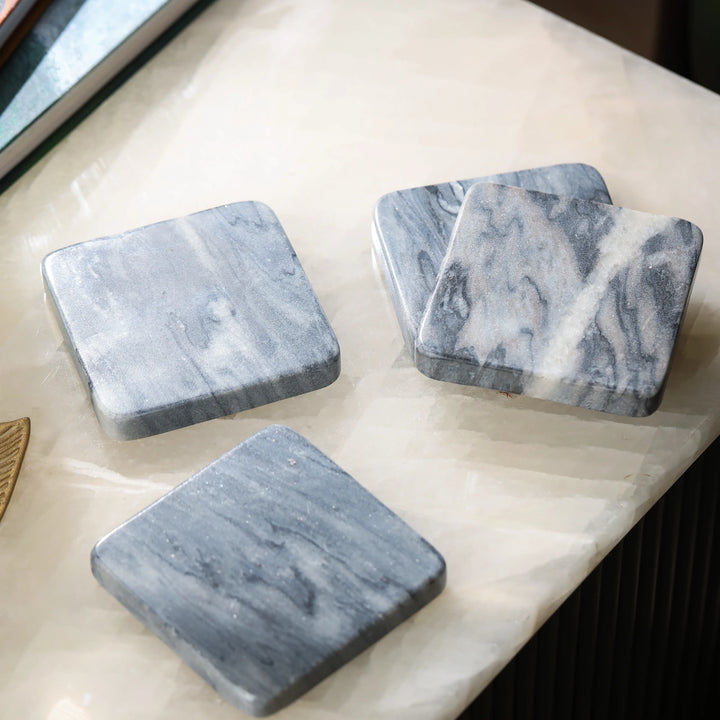 Grey Marble Square Coasters