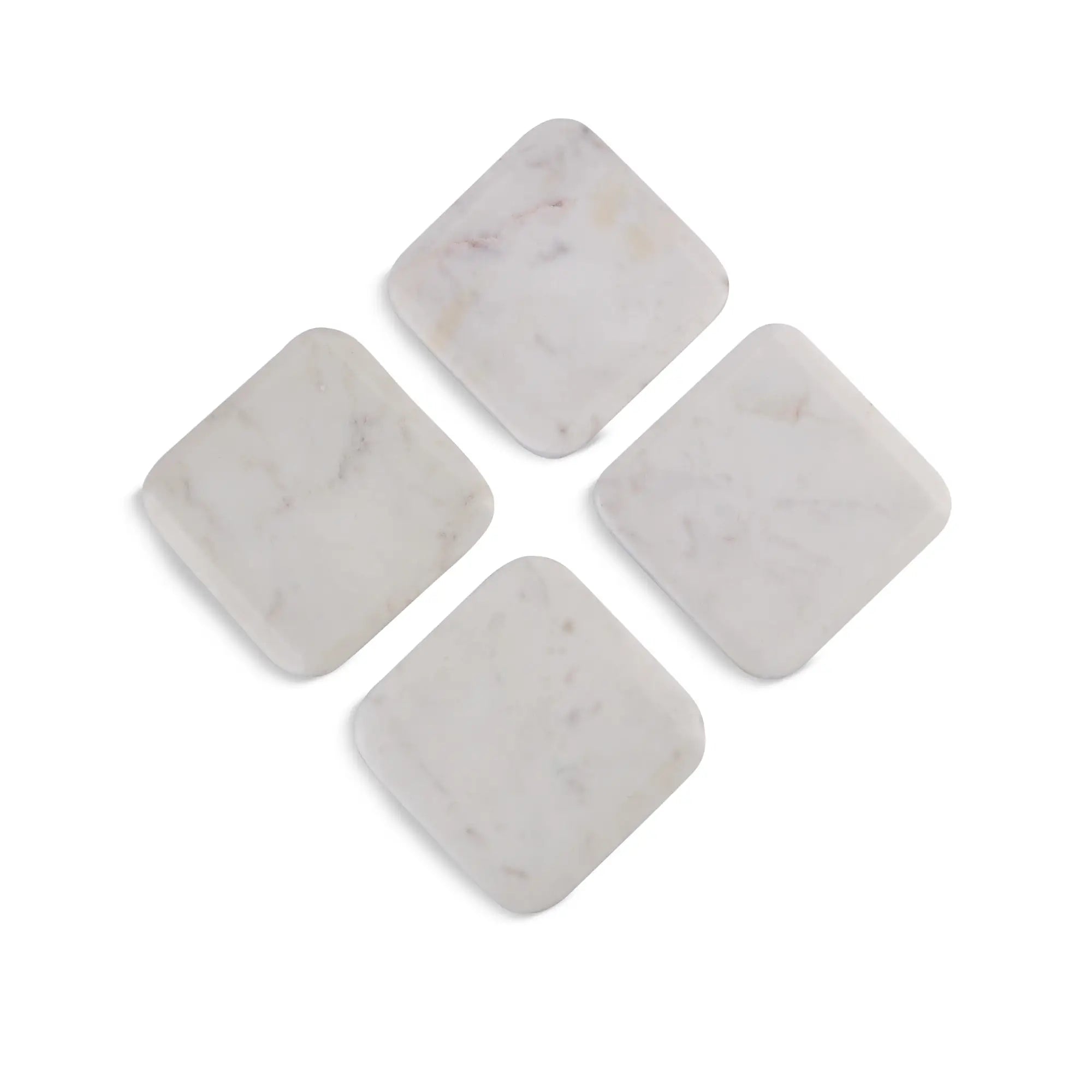 Rounded White Marble Coasters