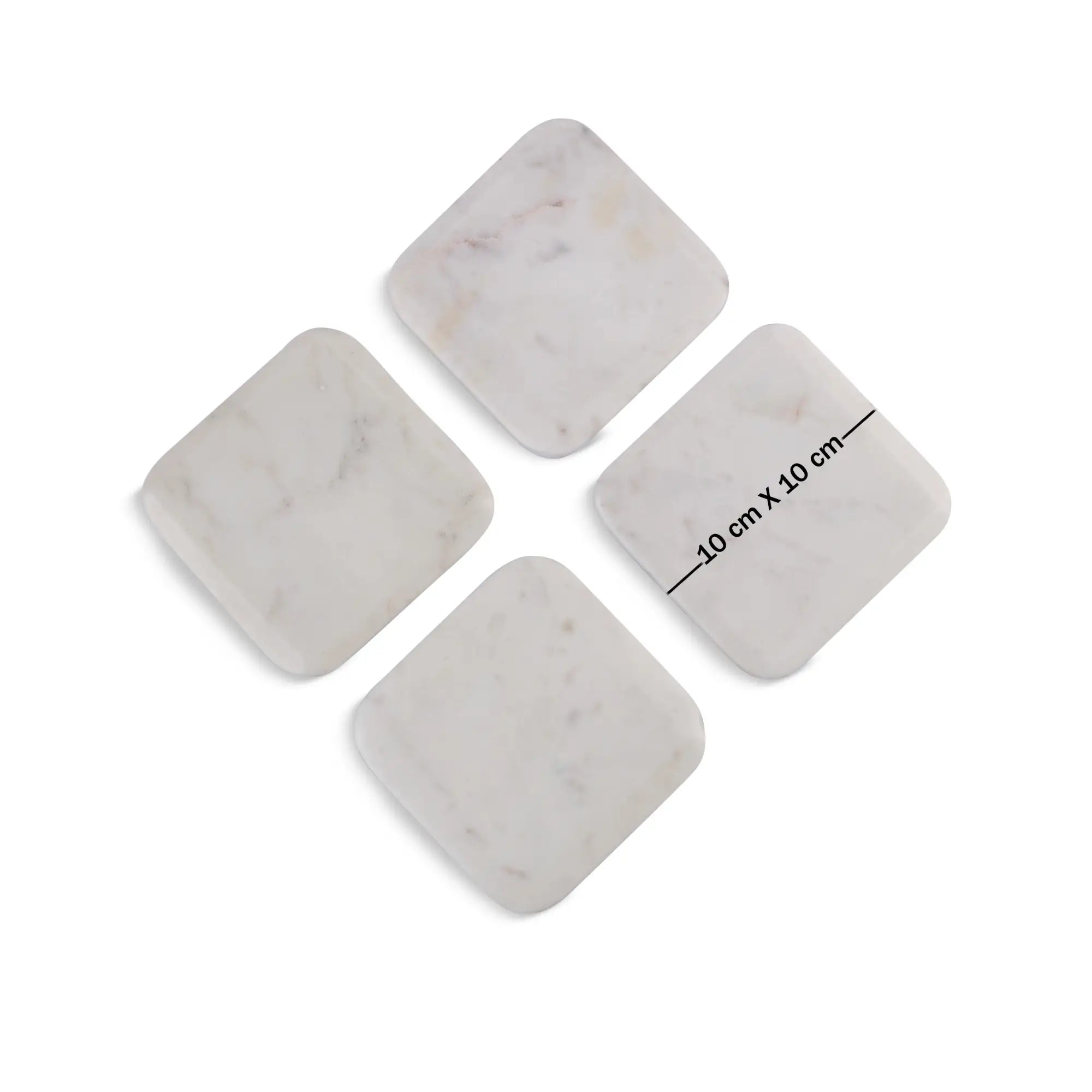 Rounded White Marble Coasters