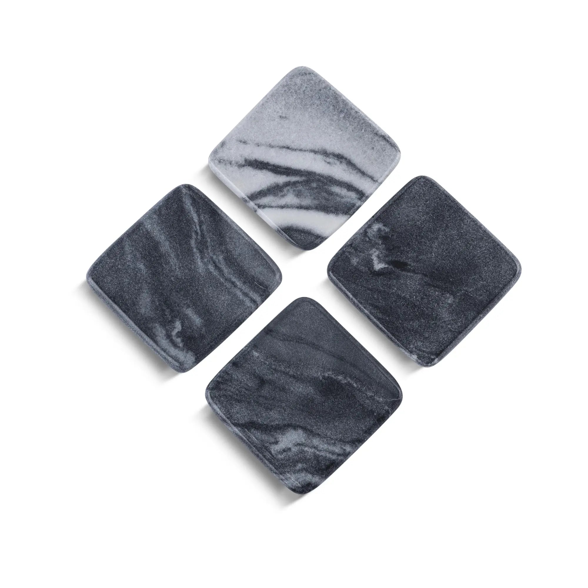 Rounded Grey Marble Coasters