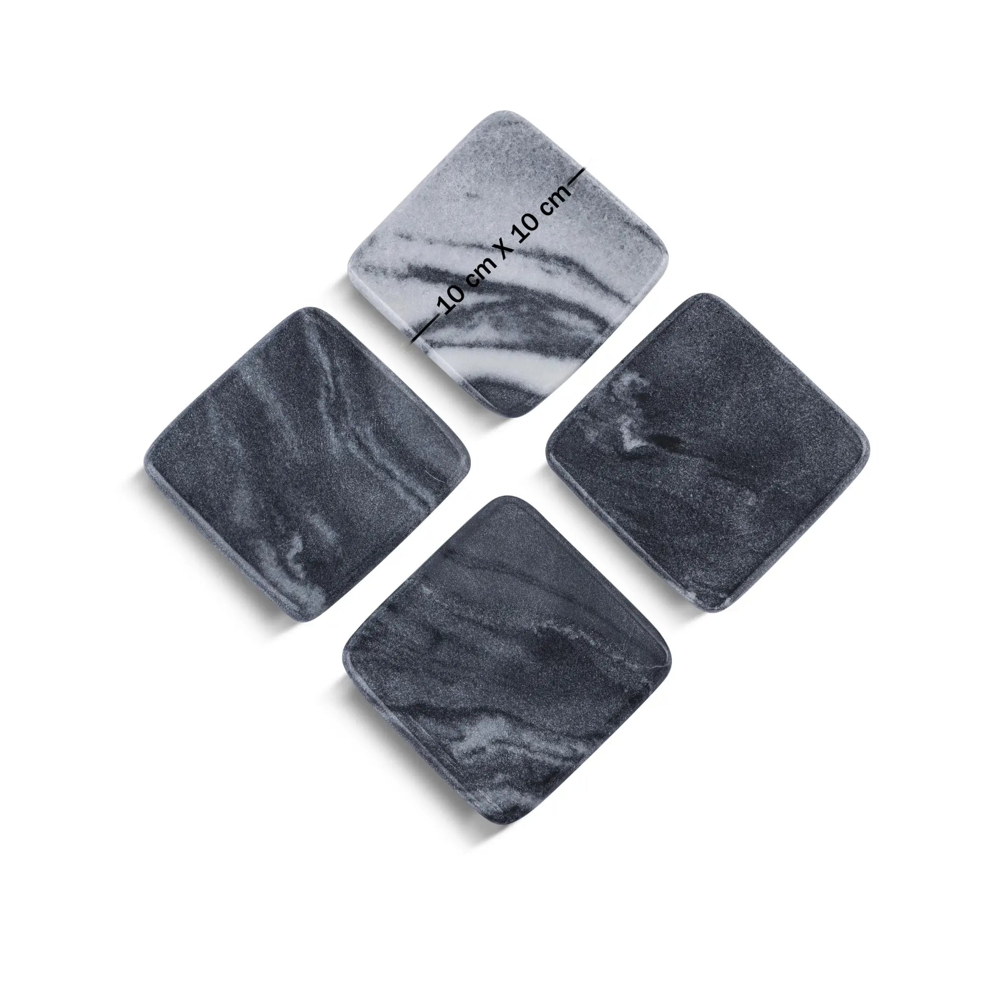 Rounded Grey Marble Coasters
