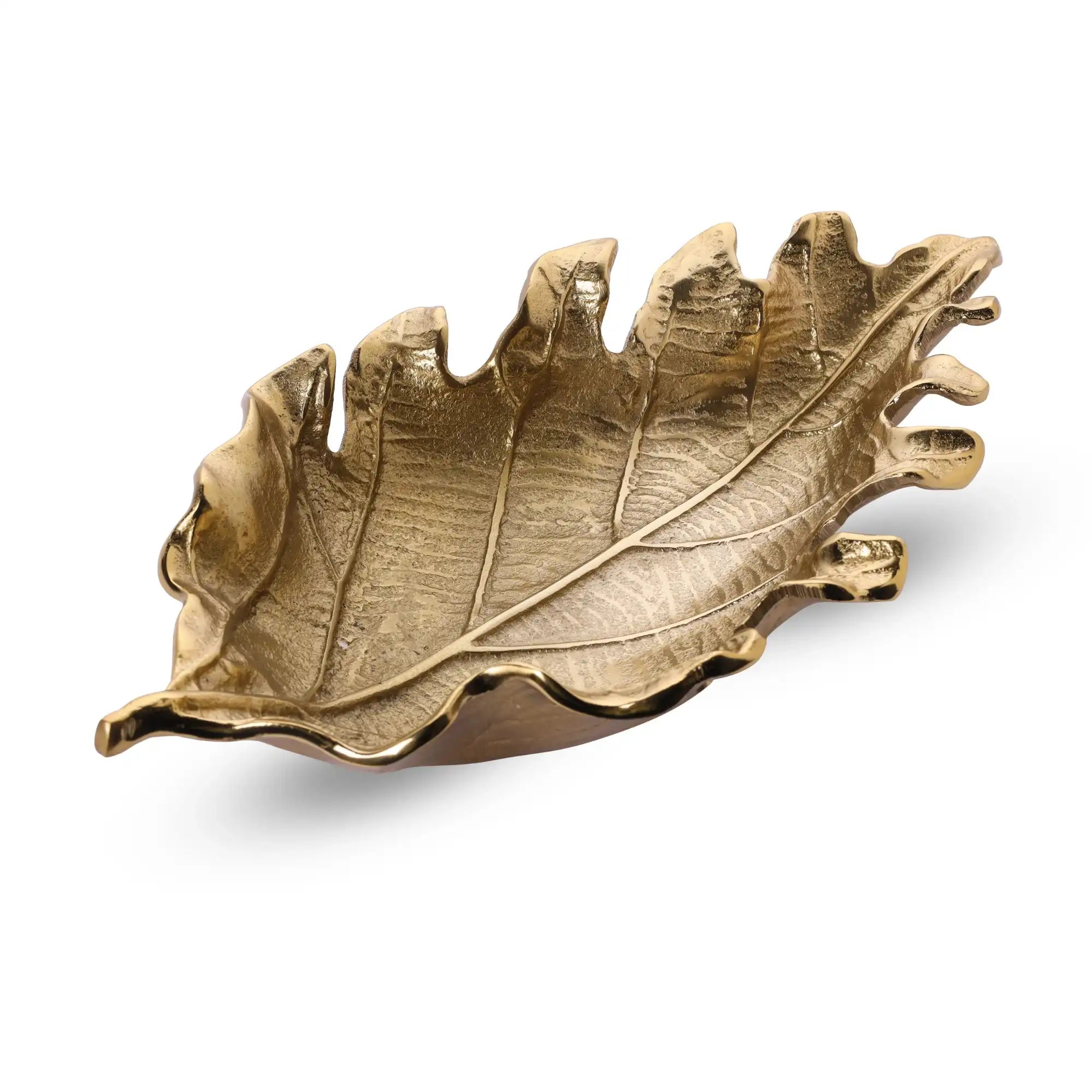 Golden Elegance Leaf Dish