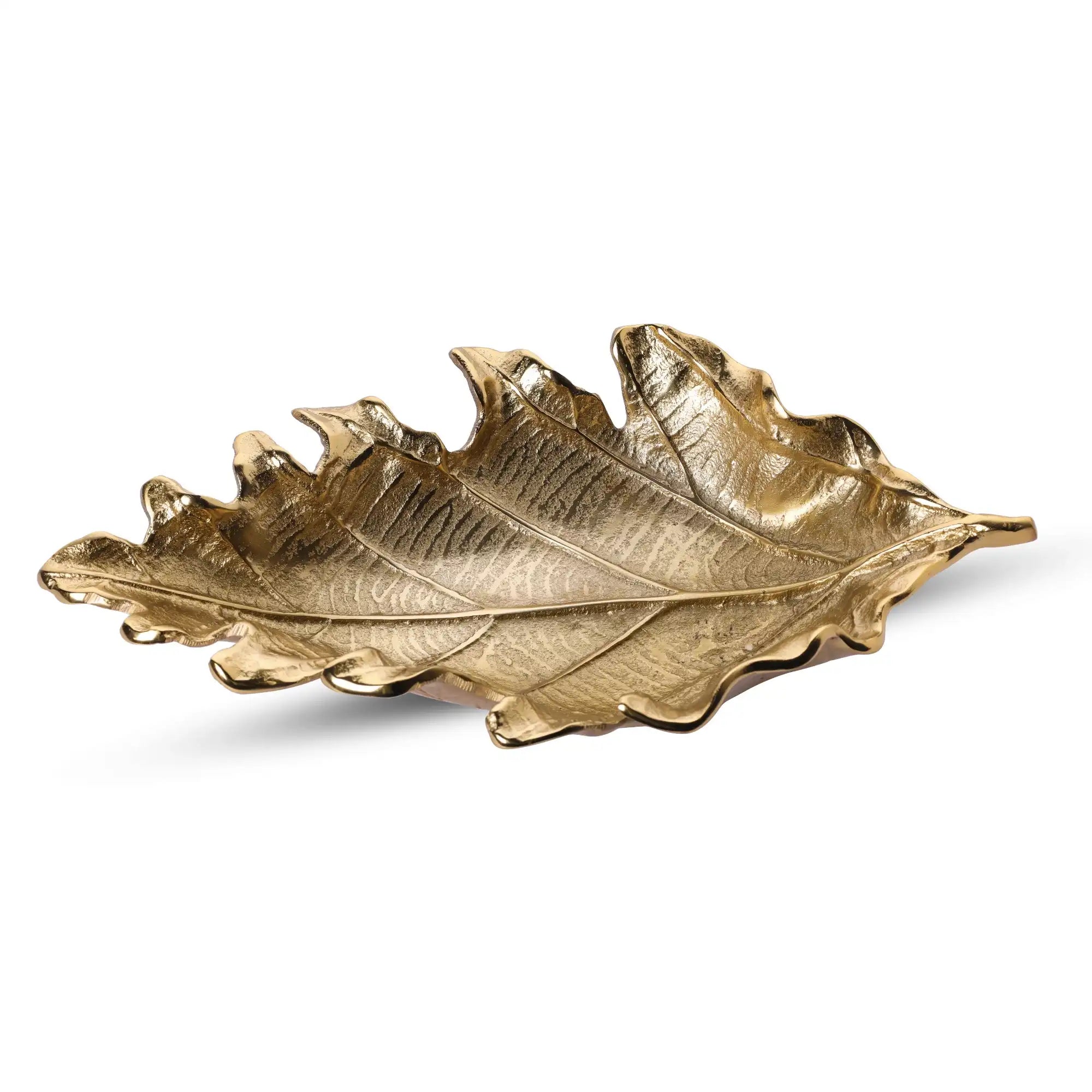 Golden Elegance Leaf Dish