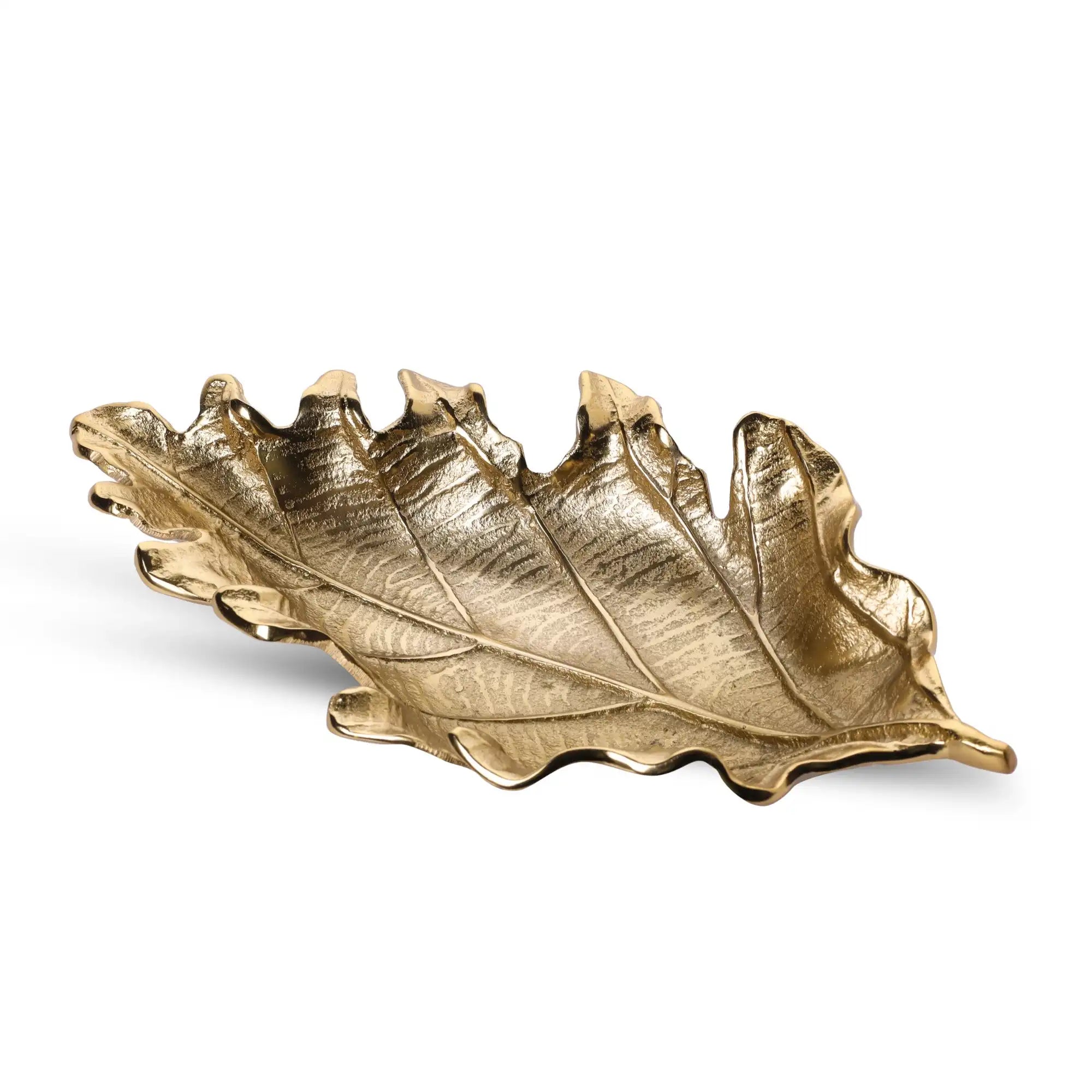 Golden Elegance Leaf Dish